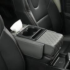 Grey Car Centre Console Armrest Organizer Storage Box with Coin & Card Holder
